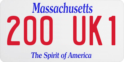 MA license plate 200UK1