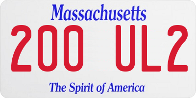 MA license plate 200UL2