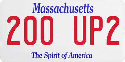 MA license plate 200UP2