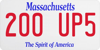 MA license plate 200UP5