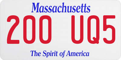 MA license plate 200UQ5