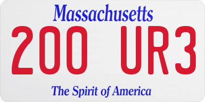 MA license plate 200UR3