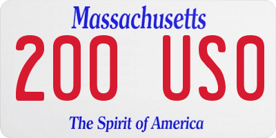 MA license plate 200US0