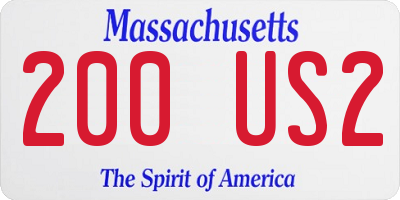 MA license plate 200US2