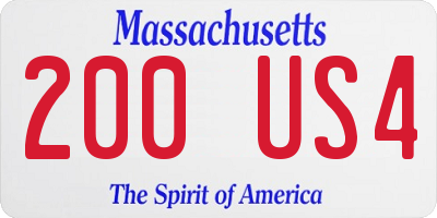 MA license plate 200US4