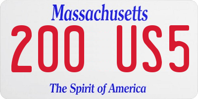 MA license plate 200US5