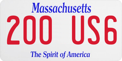 MA license plate 200US6