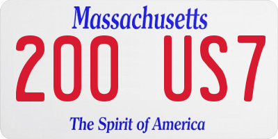 MA license plate 200US7