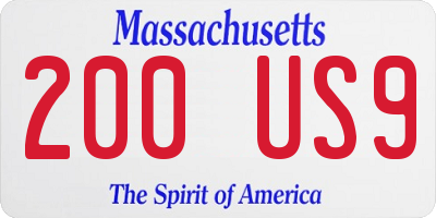 MA license plate 200US9