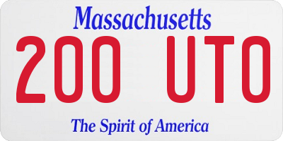 MA license plate 200UT0