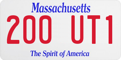 MA license plate 200UT1