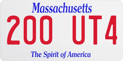 MA license plate 200UT4