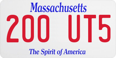 MA license plate 200UT5