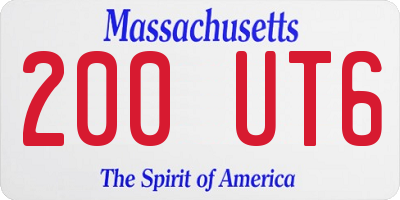 MA license plate 200UT6