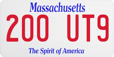 MA license plate 200UT9