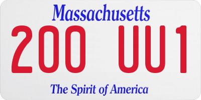 MA license plate 200UU1