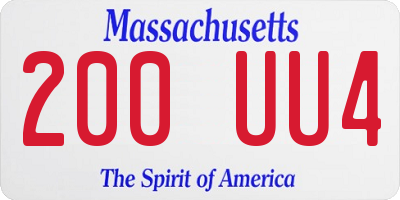 MA license plate 200UU4