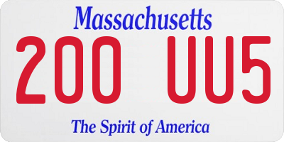 MA license plate 200UU5