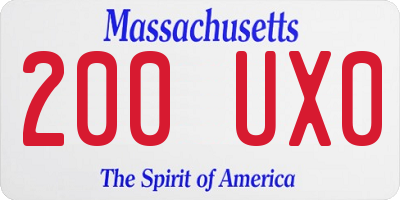 MA license plate 200UX0