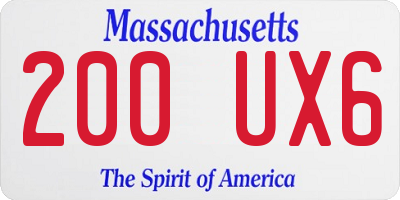 MA license plate 200UX6