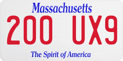 MA license plate 200UX9