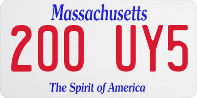 MA license plate 200UY5