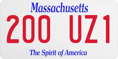 MA license plate 200UZ1