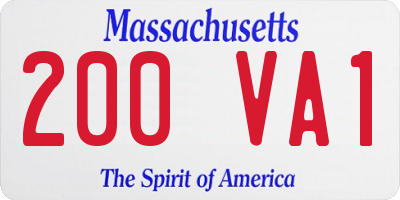 MA license plate 200VA1