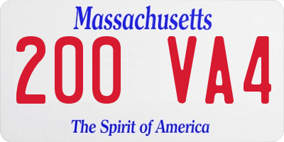 MA license plate 200VA4