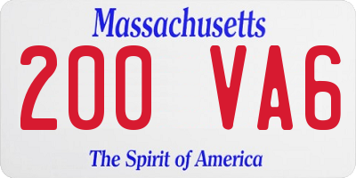 MA license plate 200VA6