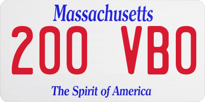 MA license plate 200VB0