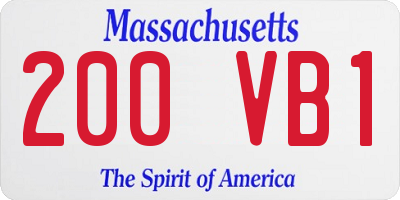 MA license plate 200VB1