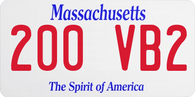 MA license plate 200VB2