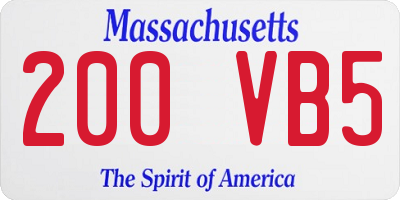 MA license plate 200VB5