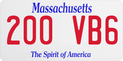 MA license plate 200VB6