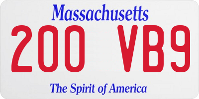 MA license plate 200VB9