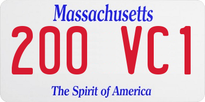 MA license plate 200VC1