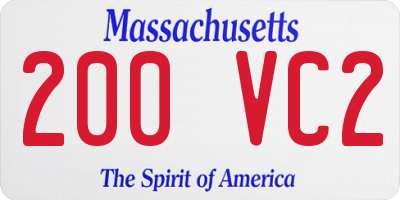 MA license plate 200VC2