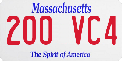 MA license plate 200VC4