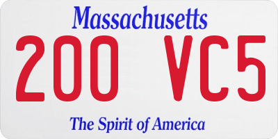 MA license plate 200VC5