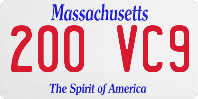 MA license plate 200VC9