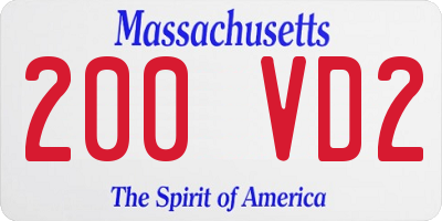 MA license plate 200VD2