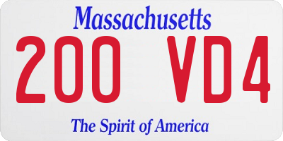 MA license plate 200VD4