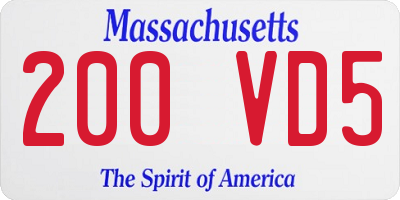 MA license plate 200VD5
