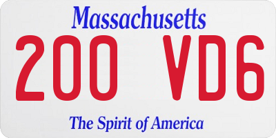 MA license plate 200VD6