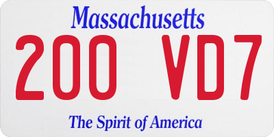 MA license plate 200VD7