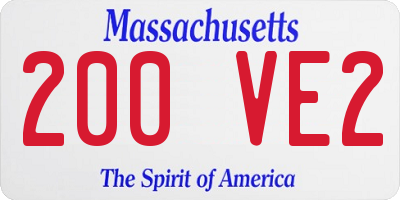 MA license plate 200VE2