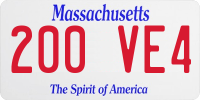 MA license plate 200VE4