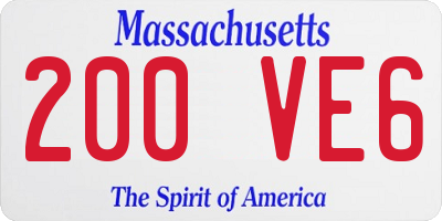 MA license plate 200VE6