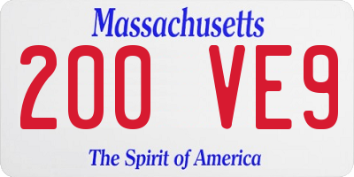 MA license plate 200VE9
